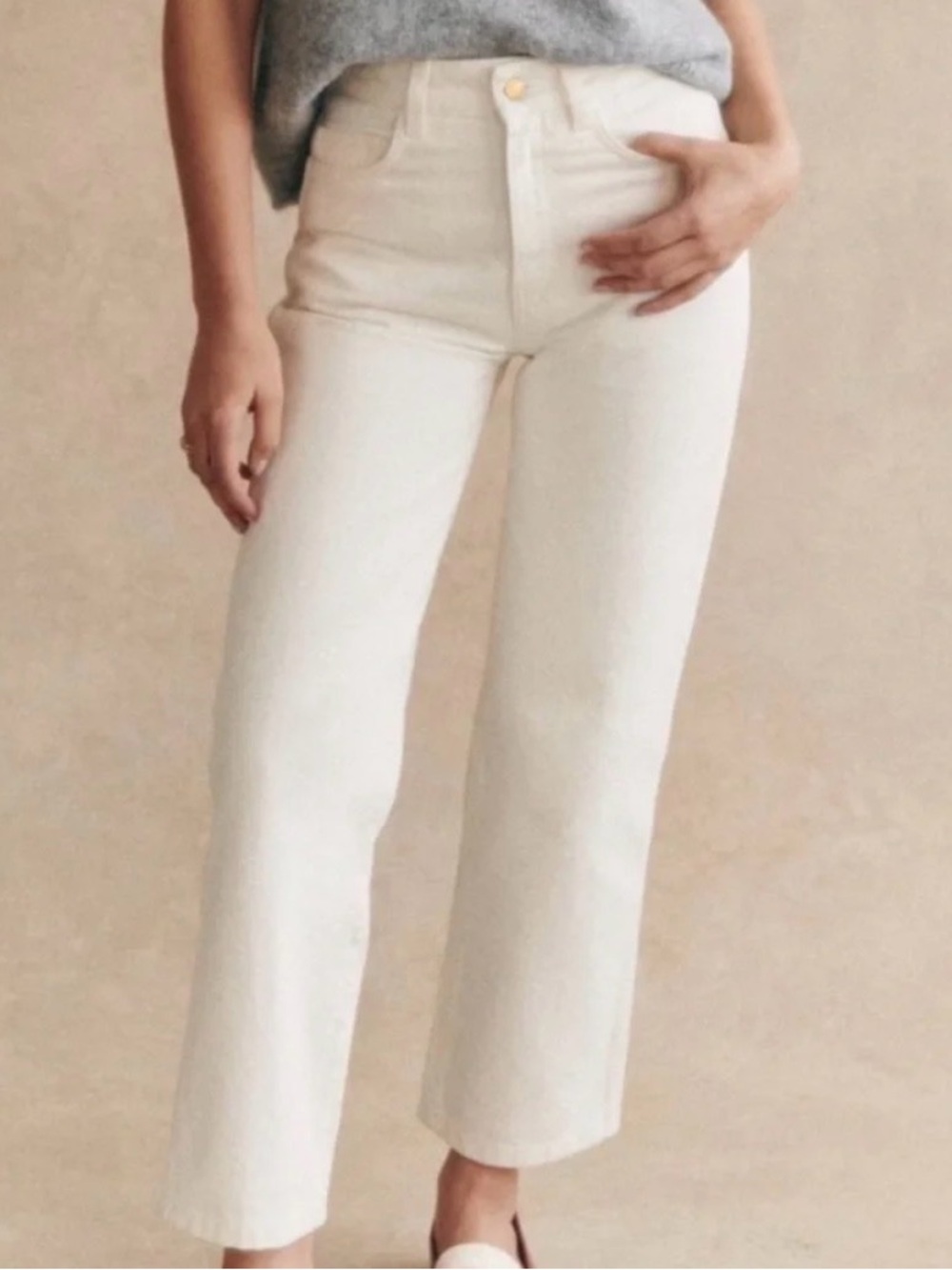 Sezane Le Droit jeans sz FR 38 / US 6 in ecru